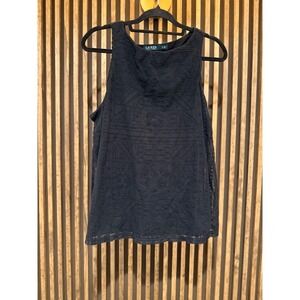 Ralph Lauren Black Embroidered Tank Top Sleeveless Casual
